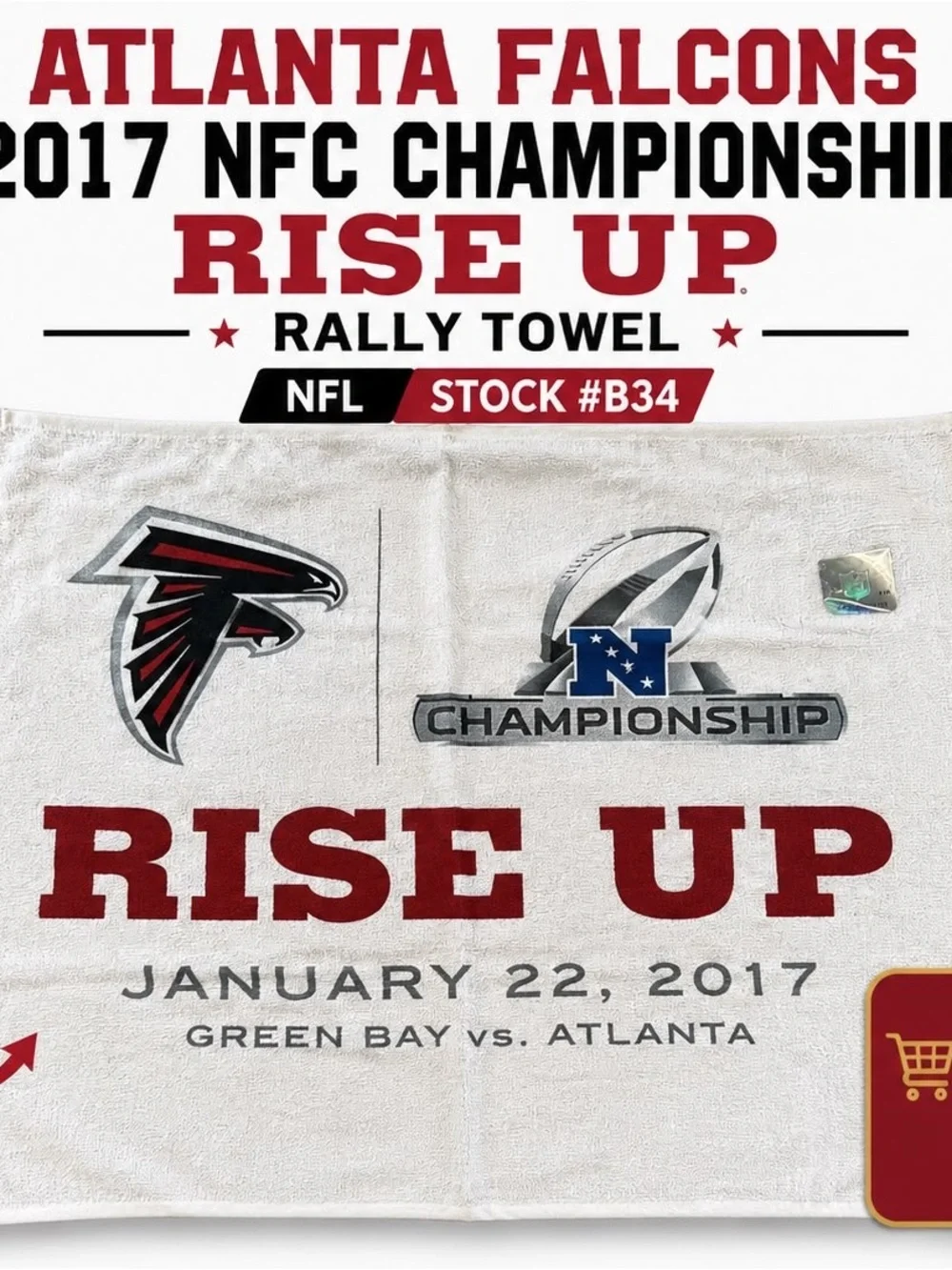 Atlanta Falcons 2017 NFC Championship Rise Up Rally Towel NFL Stock #B34
